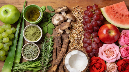 an array of antioxidant skincare ingredients