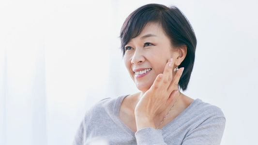 postmenopausal woman smiling