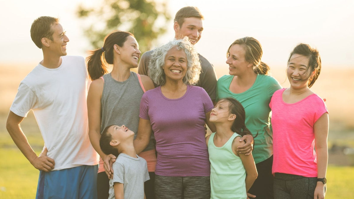 woman laughing with friends and family