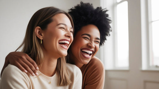 Two women laughing together