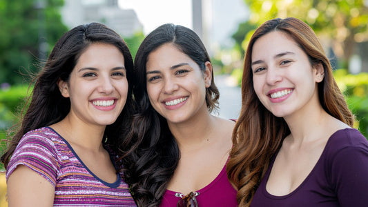 group of female friends smiling for the camera