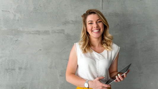 teacher smiling with her eyes