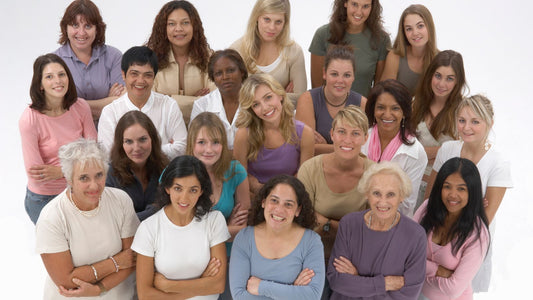 group of women looking up