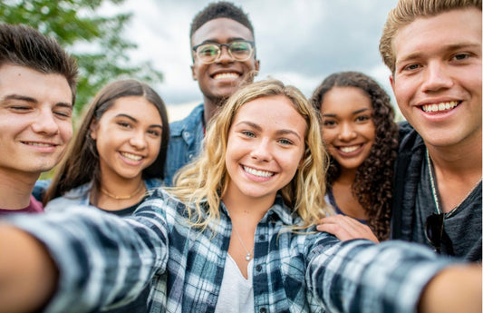 group of teens hanging out