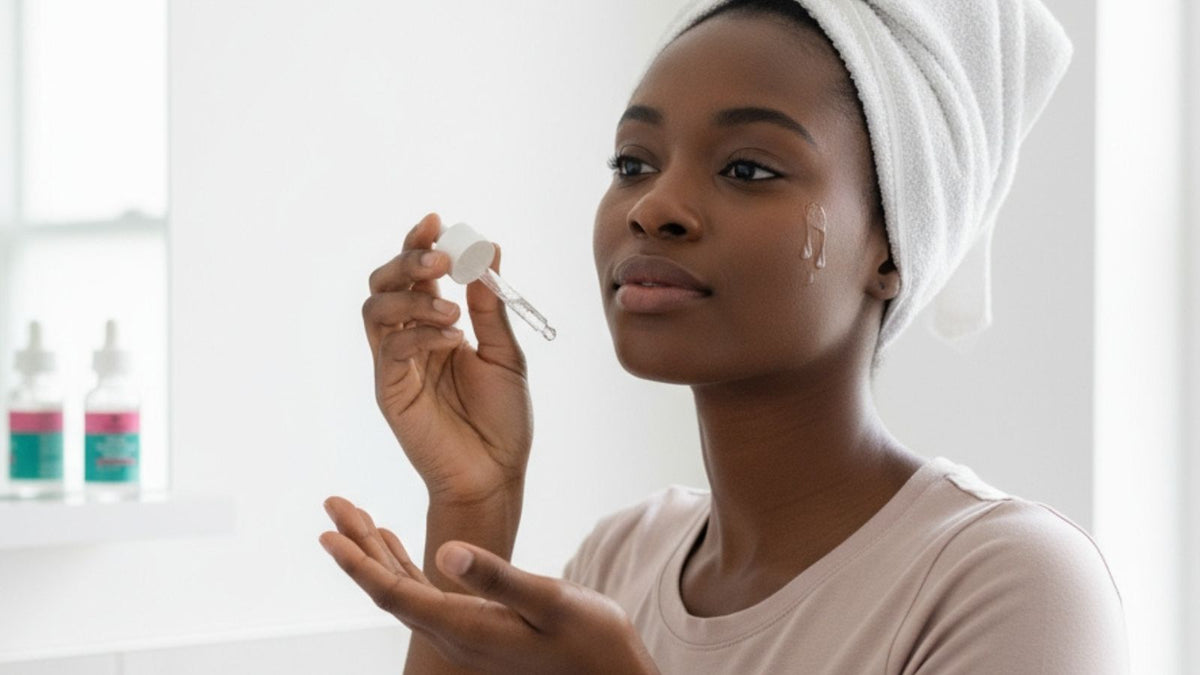 woman applying deep hydration serum