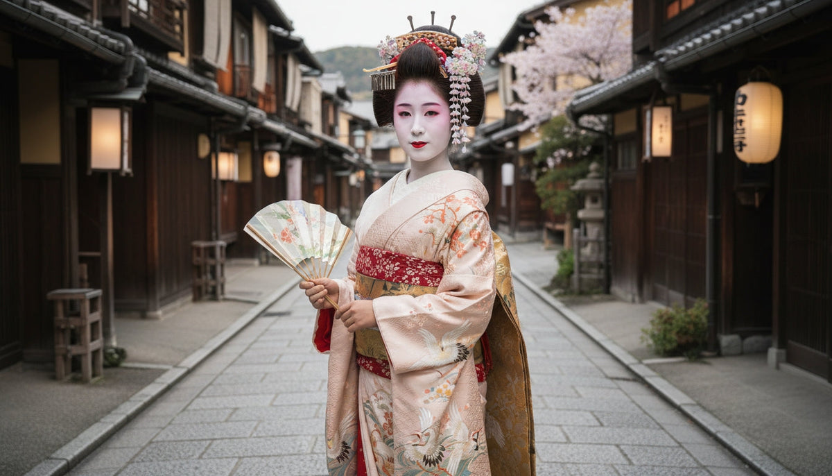Geisha with rice facial 