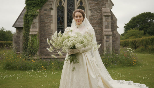 woman holding Queen Annes Lace