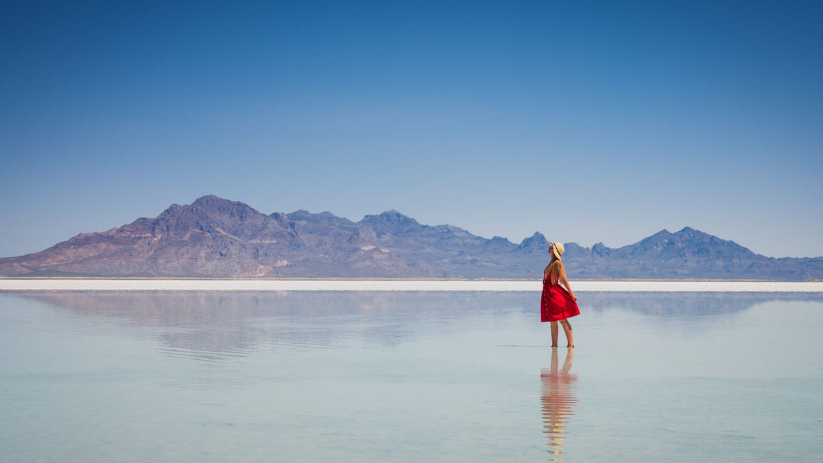 woman on salt flat