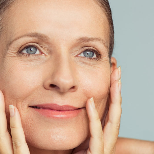 Close up texture shot of woman with sensitive skin